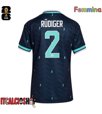 Germania Antonio Rudiger #2 Seconda Maglia Femmina Mondiali 2026 Manica Corta